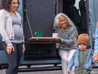 Family camping out of rv