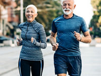 Older couple jogging