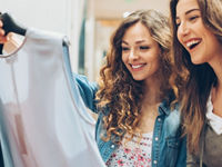 Females shopping for clothes